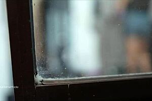 Incredible what my young neighbor does while exercising spied through window