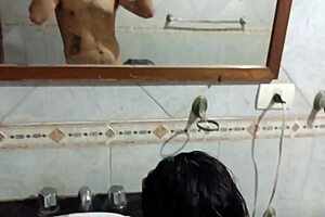 student in bathroom gets anal fuck from prostitute