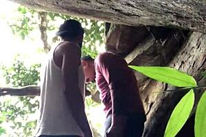 bareback action on the sandy beach