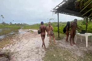 went to a nudist beach with hot babes for wild fun!