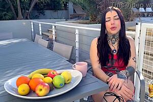 laeticia the beautiful french brunette with tattoos