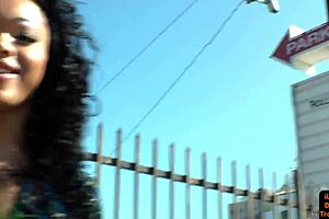 gorgeous solo ebony tranny masturbates pierced cock