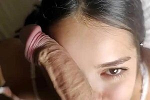 How Does Cute Brazilian Lunah Blanc Moan While Swallowing and Riding Big Dick?