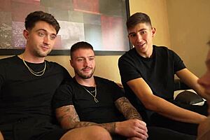 Epic gangbang with neighbors in double penetration and oral creampie!