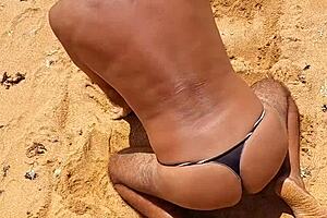 Gay amateur flaunts his hot Latino ass in public