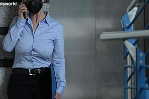 my slave wife braless and downblouse in public, feeling exposed