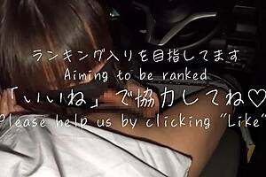 Wild Outdoor Exposure With G-Cup Cute Cafe Girl In Car Blowjob And Swallow