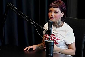 Annie Clementine Gives Handjob In Sheer Red