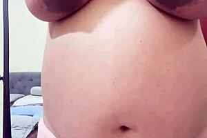 Hey, pregnant Arab stepmom strips on webcam craving hairy pussy action!