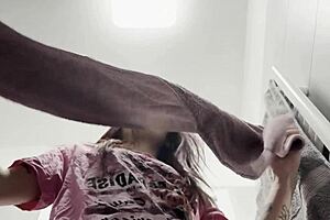 Cum in Hands with Lingerie Glasses and Fetish Details