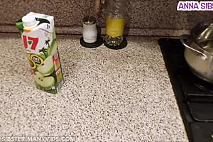 Angry roommate fucks in kitchen!