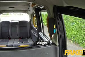 Petite British minx enjoys anal in taxi