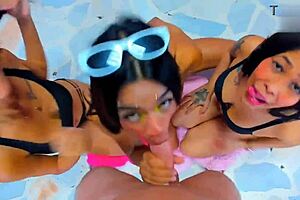 Wow, POV blowjobs from three hot latinas!
