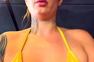 Training At Copacabana Gym In Transparent Bikini With Friend Guys Stare At Wet Pussies