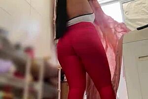 brazilian wife caught flashing pussy on balcony