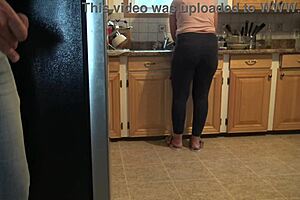 turkish stepmom nearly catches me cumming on her