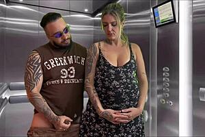 Minha vizinha grávida gostosa fez um boquete dentro do elevador do nosso condomínio gozei nela todinha 😍