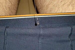 Shimmering precum drips, ropes of cum shoot out