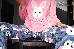 Horny Teen 18+ Stepdaughter In Pajama Small 18+ Boobs Teasing Masturbate Pussy