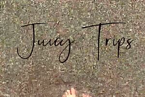 Horny babe squirts twice while joggers pass by on beach. Larajuicy feels so wild!