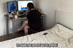 Beautiful, naughty gamer girl satisfies stepbro with skills