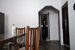 Stepfather Jerks Off Watching Latina In Bathroom