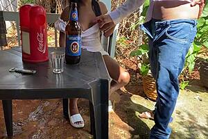 Old man of 60 fucks girl in bar