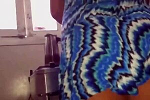 Housewife takes cock before chores, flashing her big clit?