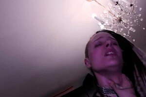 Wearing stockings leads to rough face fucking quickie