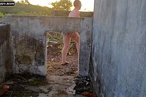 homemade: surprised by guy, ripped clothes, gave ass and pussy no condom