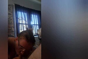 wow, sucking that big cock with my new piercings!