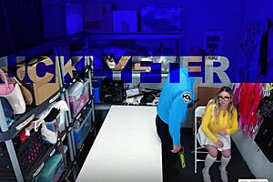 Caught stealing, Aria Banks sucks and fucks guard to escape punishment?