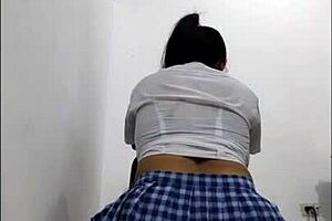 very slutty student takes her toy and fucks him in the principals office - she wants a mature man