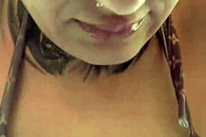 In the GYM, she trains and gets so WET, dripping down her legs!