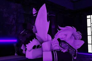 Hard banging with my furry girlfriend in Roblox for a wild creampie.