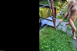 Brunette Babe Flashing Pretty Body on Public Beach