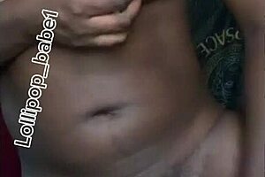 Sexy black babe get horny after smoking.