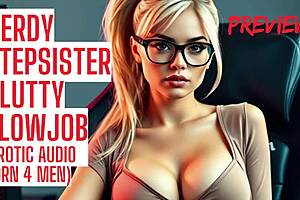Yo, nerdy stepsister drops taboo blowjob ASMR audio