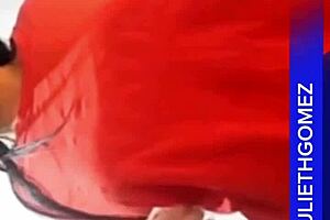 Porn actress Yulieth Gomez touches her delicious stuff. Do you want to see?