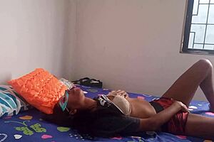 Hot Latina In Transit Through Colombia Touches Saggy Natural Tits