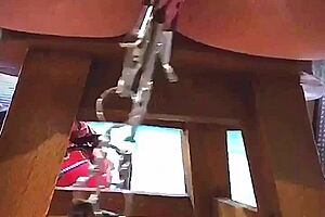 In this homemade fetish video, big pink pussy lips are dangled and stretched down with weights in close-up solo action.