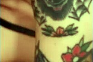 british blonde student in costume gives jerk off instructions while smoking and using toys