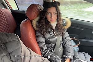 Katty West fucks boyfriend in public car, bent over for cum in mouth before breakup