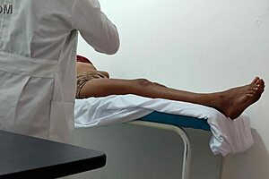 The doctor provides a sensual massage to his patient in the hospital