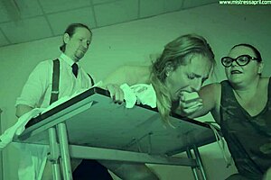 hey, check dominatrix mistress april with two mistresses owning a sissy!