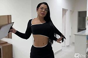 The real estate agent shows the apartment.