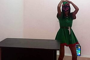 A skinny brunette Latina performs a crazy sexy dance for her American boyfriend in an interview