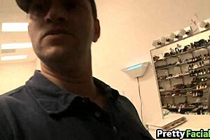 These teen blondes and latina ranie mae are getting two facials in a row