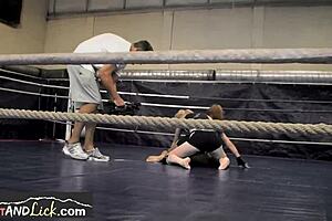 European lesbian babes engage in passionate wrestling matches