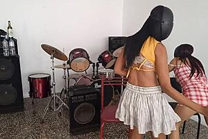 She Is Short But Horny! The Other Is Skinny And Dark! Both Are Excited Waiting For A Man To Have Sex At Home!